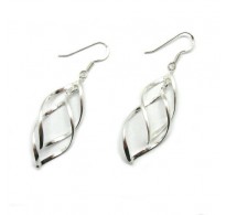 E000754 Long dangling sterling silver earrings solid hallmarked 925 